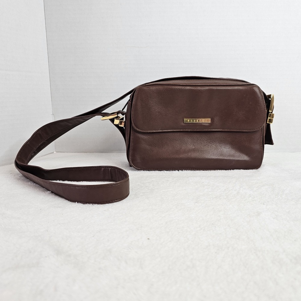 🖤Vintage Rosetti Brown Shoulder Bag Gold Tone Hardware Retro Purse Handbag